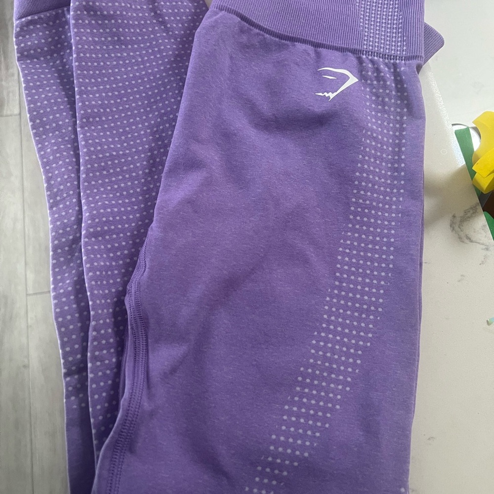 Gymshark Purple Leggings with Textured Pattern and Soft Stretchy Fabric